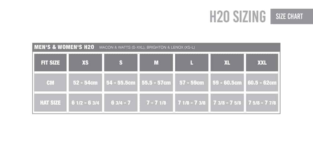 Bern Sizechart Water Sports Helmets