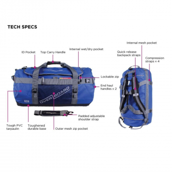 OverBoard Waterproof Duffel Bag 90 Lit ADV Blue
