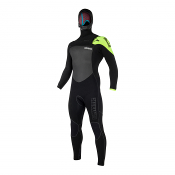 Mystic Legend Hooded 5/3 Wetsuit Men Black/Lime 2019 Front