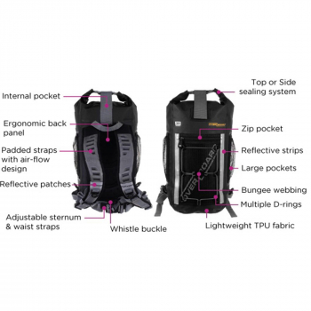 OverBoard zaino impermeabile LIGHT 30 Litri Nero