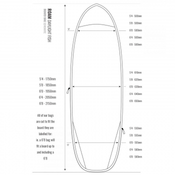 ROAM Boardbag Surfboard Daylight Hybrid Fish 5.4