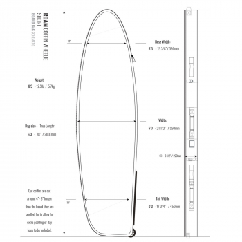 ROAM Boardbag Surfboard Coffin Wheelie 6.3