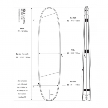 ROAM Boardbag Surfboard Tech Bag Double Long 9.2