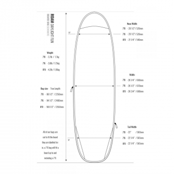 ROAM Boardbag Surfboard Daylight Funboard PLUS 7.0