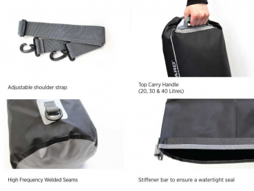 Overboard waterproof duffel bag 20 L Black 2019