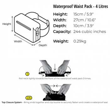 OverBoard waterproof hip bag LIGHT 4 L yellow