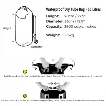OverBoard waterproof stuff sack 60 liters red