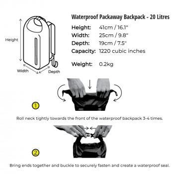 OverBoard waterproof space-saving backpack 20 L blue