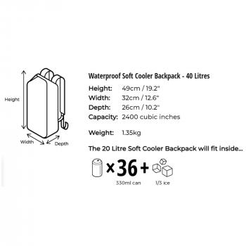 Overboard Soft Cooler Backpack 40 Litres