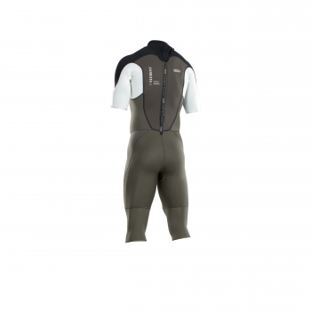 ION Element Traje de neopreno de manga corta 3/2mm Cremallera dorsal Hombre oliva oscuro/blanco/negro
