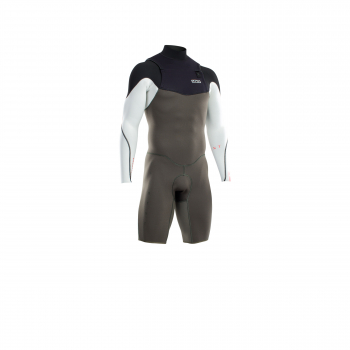 ION Element Shorty Long Sleeve 2/2mm Front Zip Hombre oliva oscuro/blanco/negro