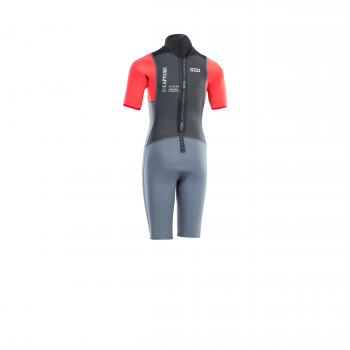 ION Capture traje shorty 2/2 mm cremallera dorsal niños acero-azul rojo-negro