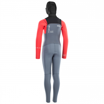 ION Capture Wetsuit Hood 6/5 mm Front-Zip Kids Youth steel-blue red-black