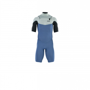 ION Element wetsuit shorty short sleeve 2/2 mm front zip men cascade-blue