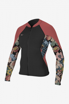 O'Neill Bahia Jacke 1/0,5 mm Full-Zip Frauen Schwarz/Twiggy/Tearose