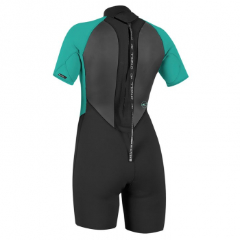 Oneill Reactor-2 Shorty Neoprenanzug 2mm Backzip Frauen Aqua 2019 Rueckansicht