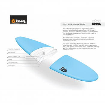Surfboard TORQ Softboard 7.6 Funboard Green