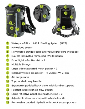 OverBoard waterproof backpack TrekDry 20 liter