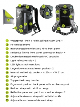 OverBoard waterproof bike backpack VeloDry 20 L