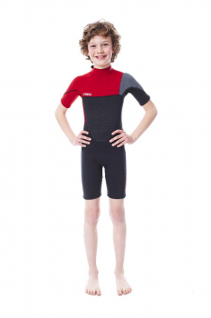 Jobe Boston Shorty Neoprenanzug2mm Back Zip Kinder Rot Vorderansicht