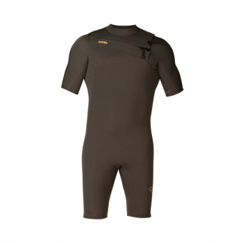 Xcel Comp X X2 Muta corta 2mm Zip anteriore Zip Uomo Jet Nero