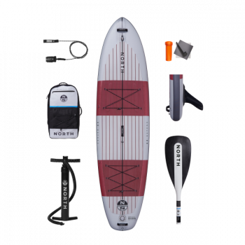 North SUP Docker Planche de standup paddle gonflable Package Ciel Gris 11'0" x 34" x 6" OneSize