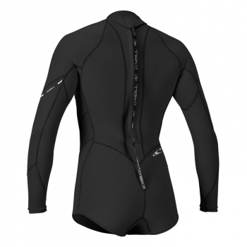 O'Neill Bahia Traje de buceo de manga corta y larga 2/1 con cremallera para mujeres negro