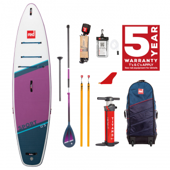 Red Paddle Co SPORT SE SUP 11'3" x 32" x 4.7" MSL SET Morado-Blanco