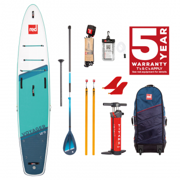 Red Paddle Co VOYAGER SUP SET 12'0" x 28" x 4.7" MSL Grün-Weiss