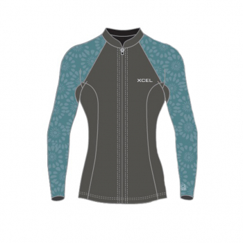 Xcel Axis Long Sleeve Neoprene Jacket 1.5/1mm Front Zip Women Graphite/Tinfoil
