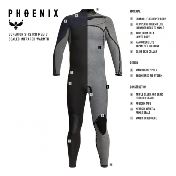 Xcel Phoenix X2 Wetsuit 4/3mm Hommes Noir/Graphite