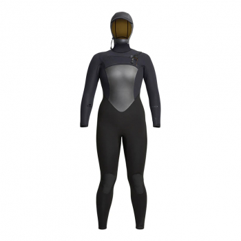Xcel Traje de buceo Drylock X2 con capucha 6/5mm Cremallera frontal Mujer Negro
