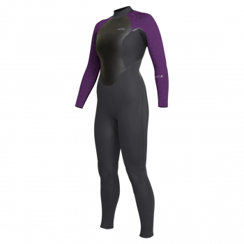 Traje de buceo Xcel Axis X OS 4/3mm Cremallera dorsal Mujer Grafito / Flor de Mora