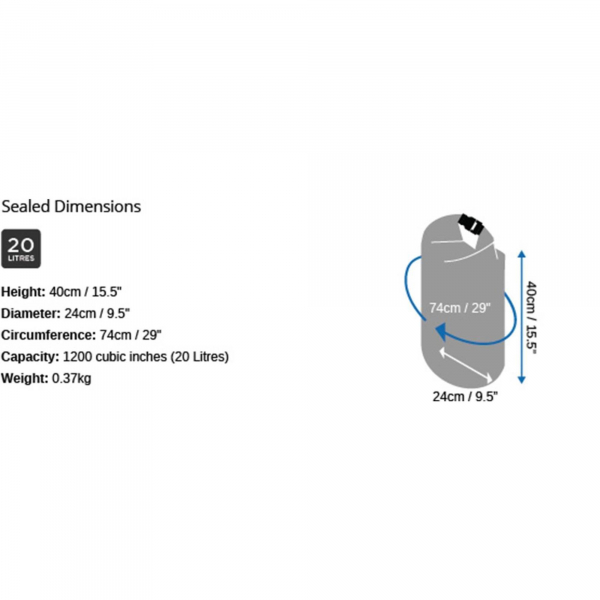 OverBoard Waterproof Packsack 20 Liter Blue