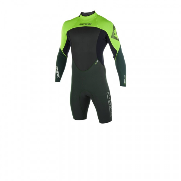 Mystic Brand Shorty Long-Sleeve Wetsuit 3/2 Backzip Men Teal 2019 Front View