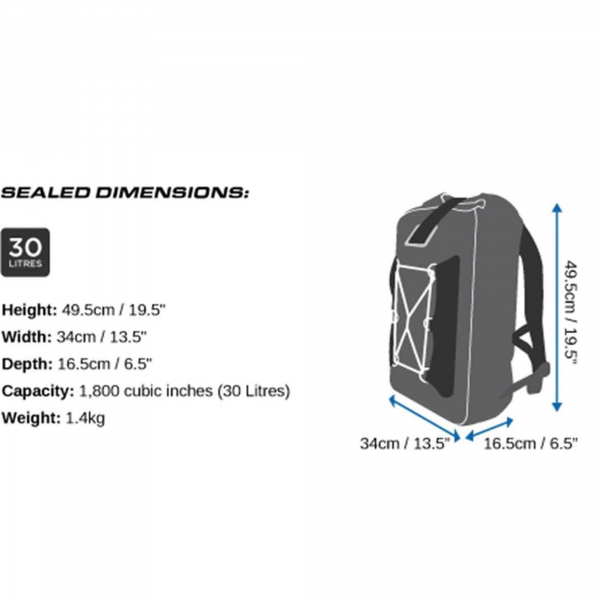 OverBoard waterproof backpack 30 liters blue