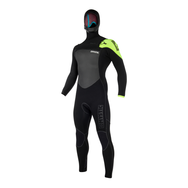 Mystic Legend Hooded 5/3 Wetsuit Men Black/Lime 2019 Front