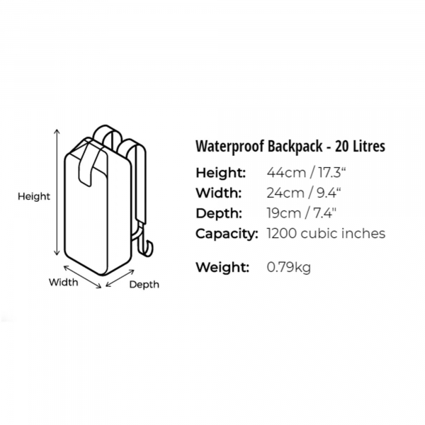 OverBoard waterproof backpack LIGHT 20 liters black