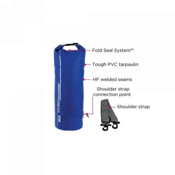 OverBoard waterproof pack sack 12 liter blue