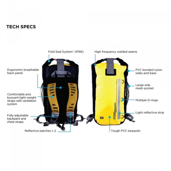 OverBoard waterproof backpack 45 liters black