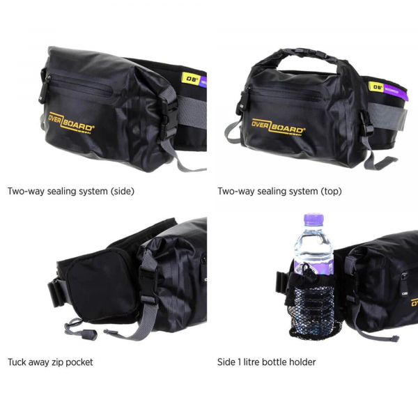 OverBoard waterproof hip bag LIGHT 4 L Black