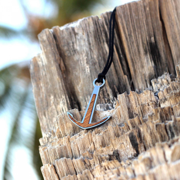Silver+Surf Silber Schmuck Anker XL Wood Halsband