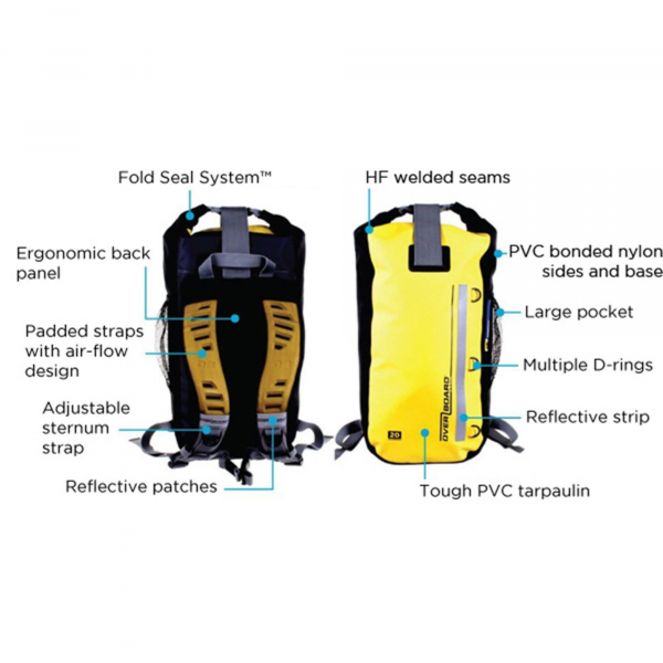 OverBoard waterproof backpack 45 liters yellow