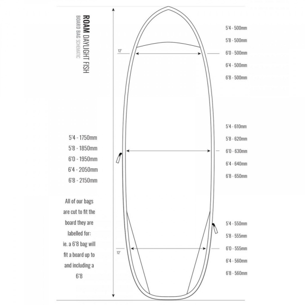 ROAM Boardbag Surfboard Daylight Hybrid Fish 5.4