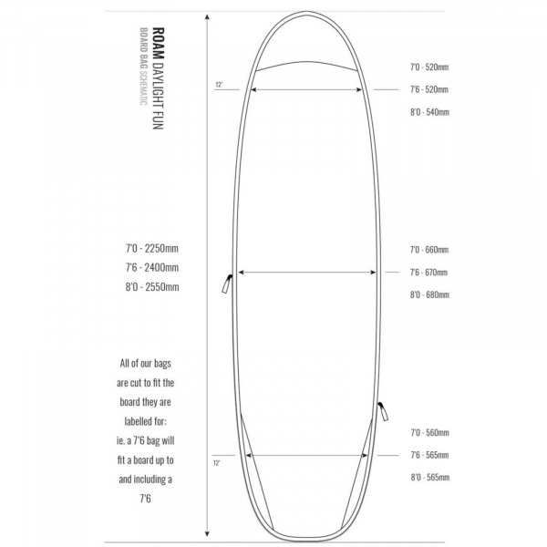 ROAM Boardbag Surfboard Daylight Funboard 7.0
