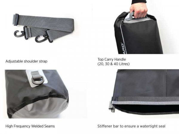 Overboard waterproof duffel bag 20 L Black 2019