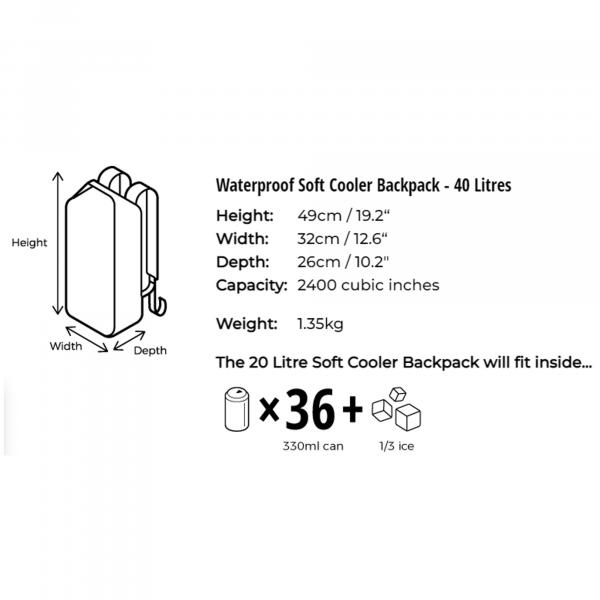 Overboard Soft Cooler Backpack 40 Litres