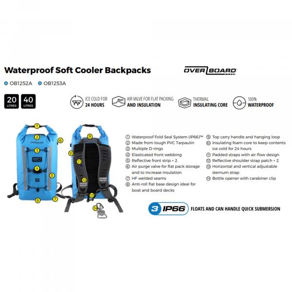 Overboard Soft Cooler Backpack 40 Litres