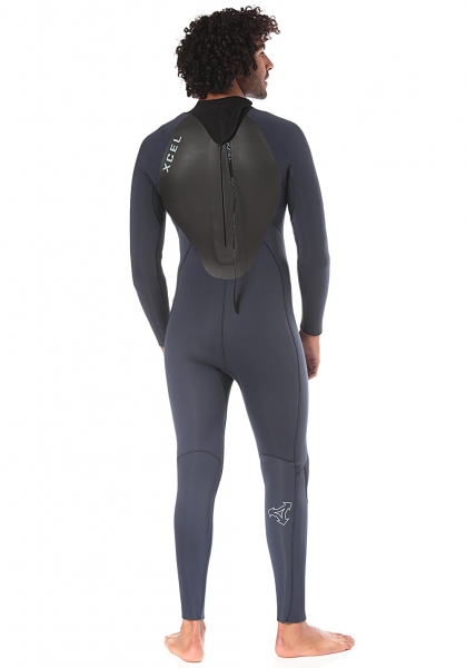 Xcel Axis OS Neoprenanzug 5/4mm Backzip Männer Slate Black Rueckransicht