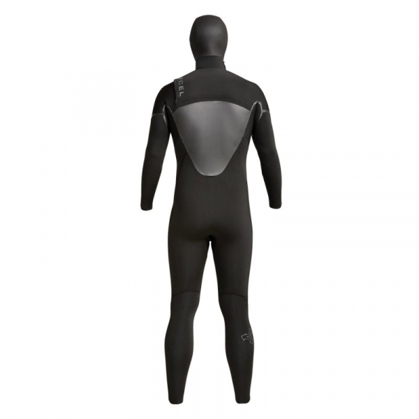 Xcel Axis X Hooded X2 5/4mm Frontzip Männer Schwarz Rueckansicht